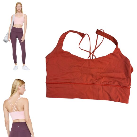 Lululemon Free To Be Bra Long Line Pink Sports Bra Size 10 - READ - Picture 1 of 6